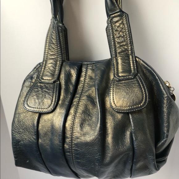 Gustto Iridescent Blue/Gold Tone Bag. - Picture 9 of 10